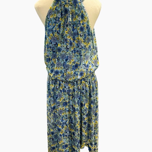 NWT Ramy Brook Kent Daisy Printed Midi Dress In Blue Size Medium - Picture 4 of 12